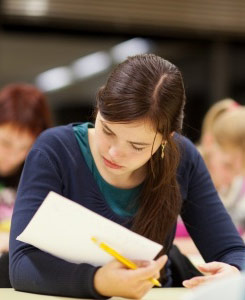 Student studying